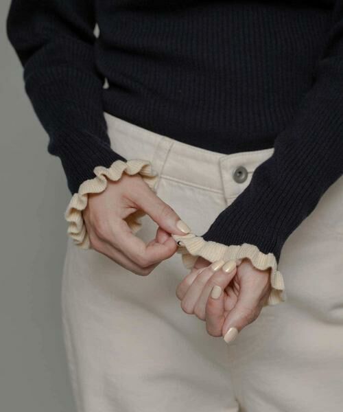 Sonny Label / サニーレーベル ニット・セーター | 『洗濯可』袖口フリルクルーネックプルオーバー | 詳細15