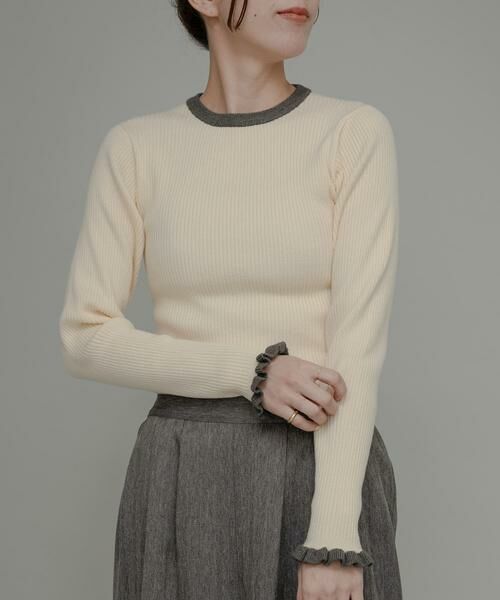 Sonny Label / サニーレーベル ニット・セーター | 『洗濯可』袖口フリルクルーネックプルオーバー | 詳細27