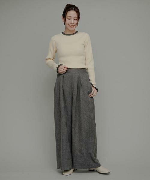 Sonny Label / サニーレーベル ニット・セーター | 『洗濯可』袖口フリルクルーネックプルオーバー | 詳細30