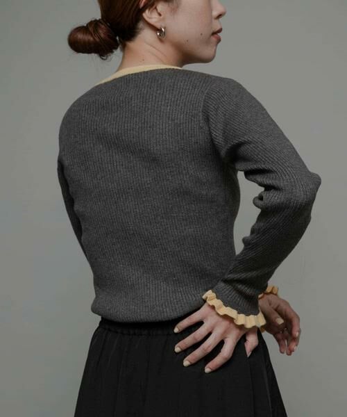 Sonny Label / サニーレーベル ニット・セーター | 『洗濯可』袖口フリルクルーネックプルオーバー | 詳細26