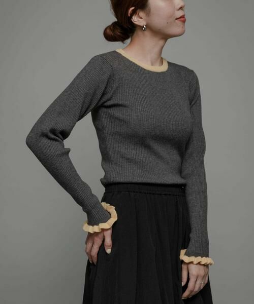 Sonny Label / サニーレーベル ニット・セーター | 『洗濯可』袖口フリルクルーネックプルオーバー | 詳細27