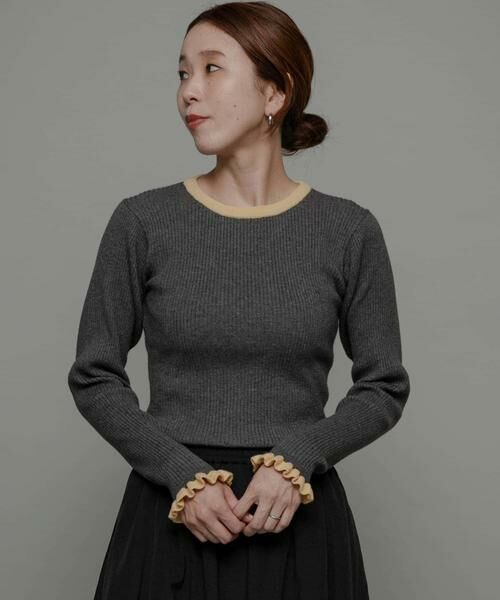 Sonny Label / サニーレーベル ニット・セーター | 『洗濯可』袖口フリルクルーネックプルオーバー | 詳細28