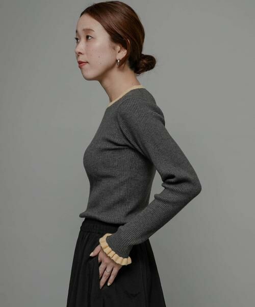 Sonny Label / サニーレーベル ニット・セーター | 『洗濯可』袖口フリルクルーネックプルオーバー | 詳細29