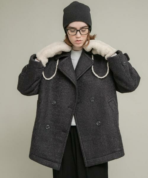 Sonny Label / サニーレーベル その他アウター | ウールライクカーリーシャギーコクーンコート | 詳細24