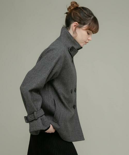 Sonny Label/サニーレーベル メルトンジャージースタンドカラーコート チャコールグレー FREE Sonny Label/サニーレーベル メルトンジャージースタンドカラーコート チャコールグレー FREE