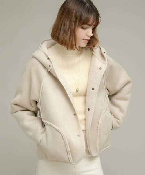 Sonny Label / サニーレーベル その他アウター | ムートンリバーシブルフーディーコート | 詳細18
