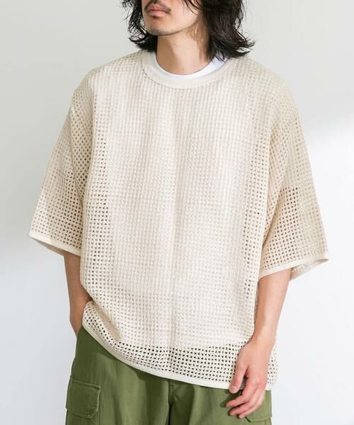 Sonny Label/サニーレーベル ARMY TWILL Cotton Mesh T-shirts ホワイト系その他 M Sonny Label/サニーレーベル ARMY TWILL Cotton Mesh T-shirts ホワイト系その他 M