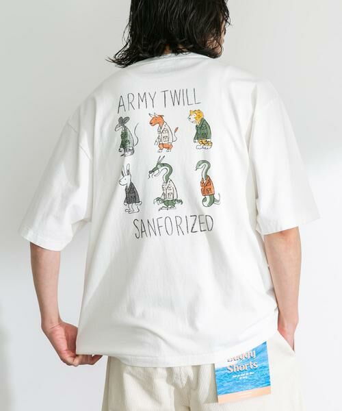Sonny Label/サニーレーベル 『別注』ARMY TWILL×Sonny Label Print T-shirts ホワイト M Sonny Label/サニーレーベル 『別注』ARMY TWILL×Sonny Label Print T-shirts ホワイト M