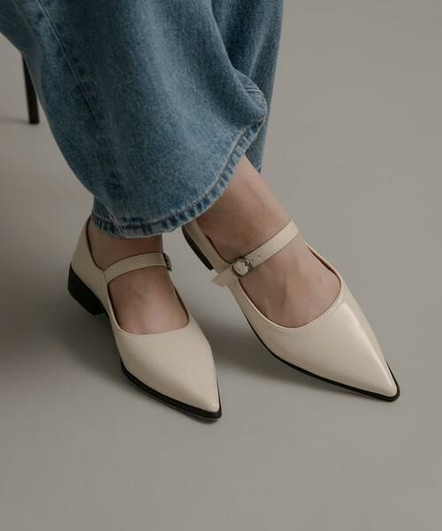 Sonny Label/サニーレーベル MOHI 撥水ストラップフラットシューズ オフホワイト 38 Sonny Label/サニーレーベル MOHI 撥水ストラップフラットシューズ オフホワイト 38