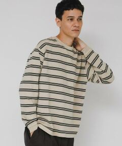 Sonny Label / サニーレーベル Tシャツ | ピグメントボーダーロングスリーブTシャツ