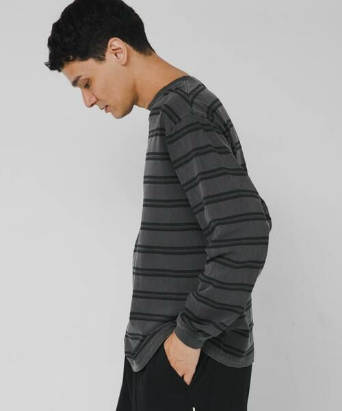 Sonny Label / サニーレーベル Tシャツ | ピグメントボーダーロングスリーブTシャツ | 詳細3