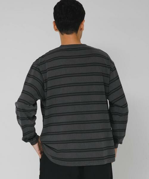 Sonny Label / サニーレーベル Tシャツ | ピグメントボーダーロングスリーブTシャツ | 詳細4