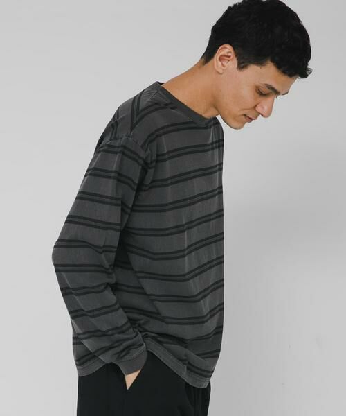 Sonny Label / サニーレーベル Tシャツ | ピグメントボーダーロングスリーブTシャツ | 詳細5