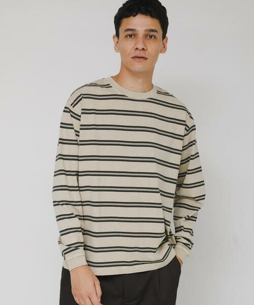 Sonny Label / サニーレーベル Tシャツ | ピグメントボーダーロングスリーブTシャツ | 詳細14