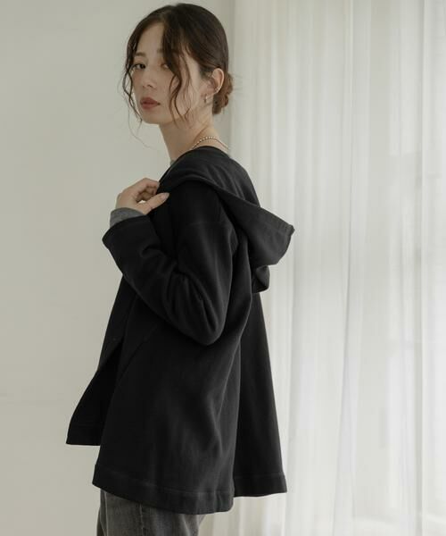 Sonny Label / サニーレーベル カーディガン・ボレロ | 裏毛フーディーカーディガン | 詳細3