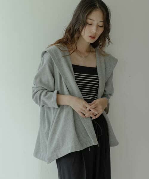 Sonny Label / サニーレーベル カーディガン・ボレロ | 裏毛フーディーカーディガン | 詳細11