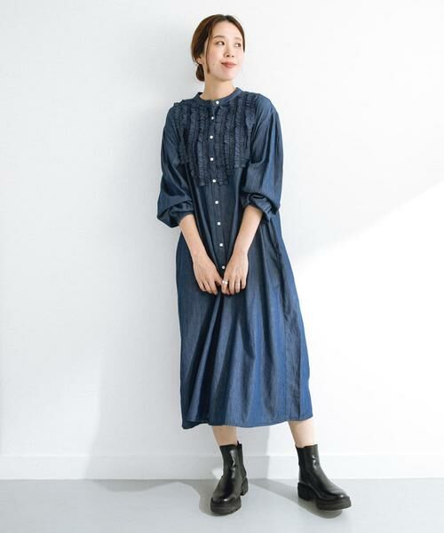 Sonny Label / サニーレーベル ワンピース | デニムフリルヨークワンピース | 詳細3