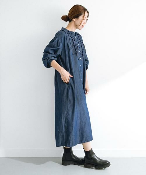 Sonny Label / サニーレーベル ワンピース | デニムフリルヨークワンピース | 詳細5