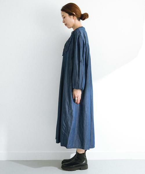 Sonny Label / サニーレーベル ワンピース | デニムフリルヨークワンピース | 詳細9