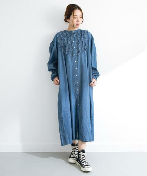 Sonny Label / サニーレーベル ワンピース | デニムフリルヨークワンピース | 詳細19