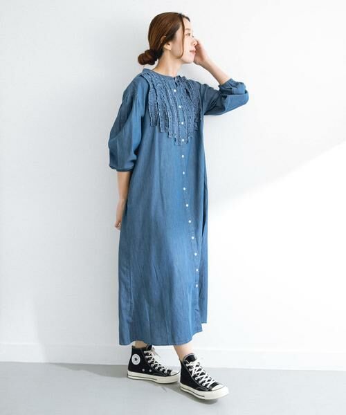 Sonny Label / サニーレーベル ワンピース | デニムフリルヨークワンピース | 詳細20