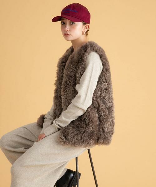 Sonny Label / サニーレーベル その他アウター | カーリーフェイクファーベスト | 詳細1
