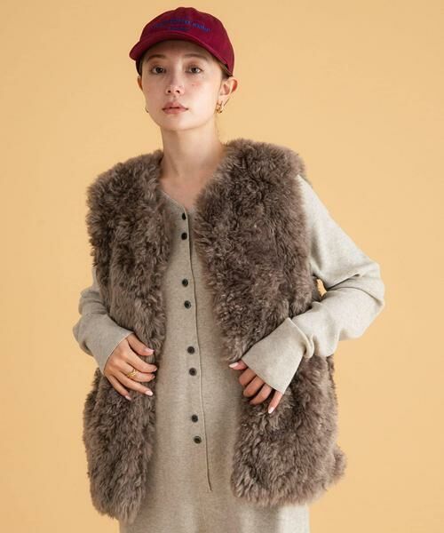 Sonny Label / サニーレーベル その他アウター | カーリーフェイクファーベスト | 詳細2