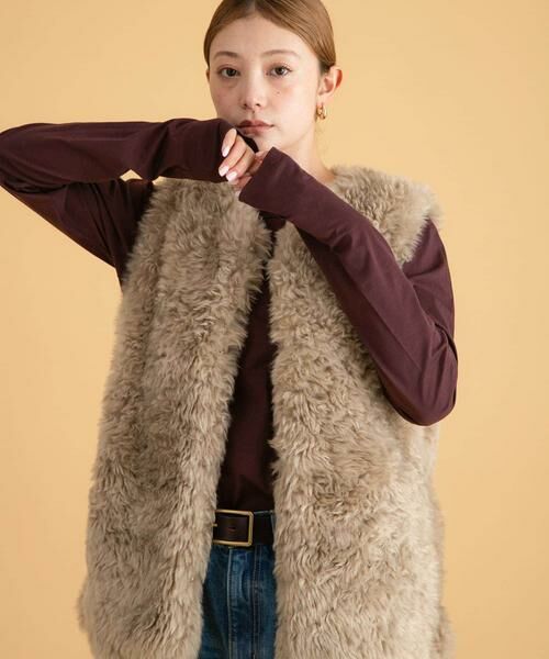 Sonny Label / サニーレーベル その他アウター | カーリーフェイクファーベスト | 詳細15