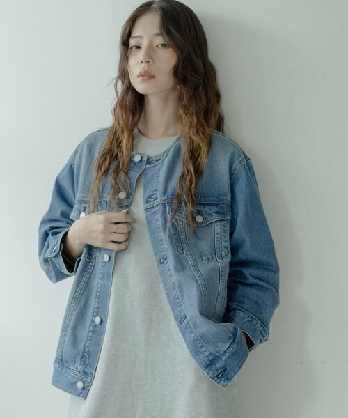 Sonny Label / サニーレーベル Gジャン・デニムジャケット | ノーカラーオーバーサイズGジャン | 詳細1