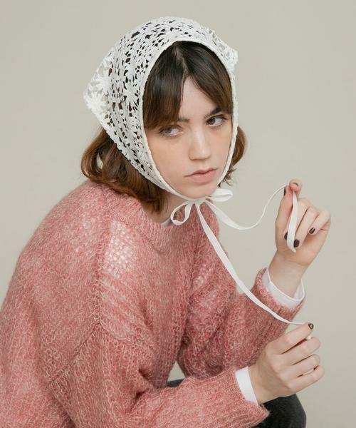 Sonny Label / サニーレーベル マフラー・ショール・スヌード・ストール | フラワーレースサンカクストール | 詳細2