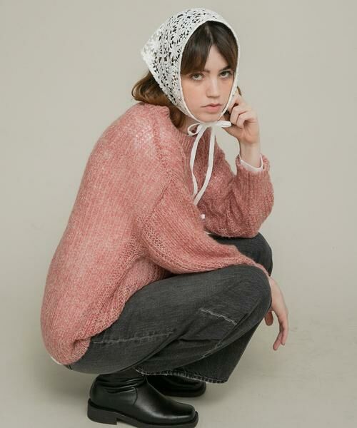 Sonny Label / サニーレーベル マフラー・ショール・スヌード・ストール | フラワーレースサンカクストール | 詳細3