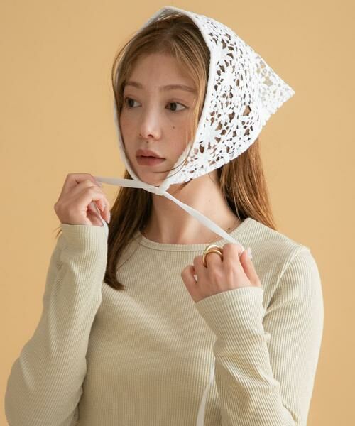 Sonny Label / サニーレーベル マフラー・ショール・スヌード・ストール | フラワーレースサンカクストール | 詳細4