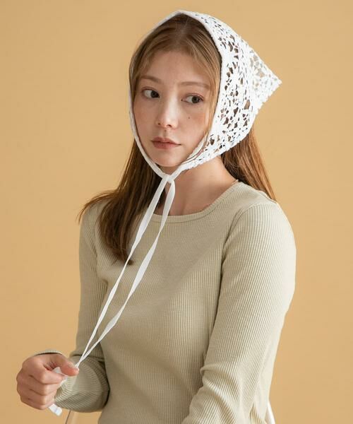 Sonny Label / サニーレーベル マフラー・ショール・スヌード・ストール | フラワーレースサンカクストール | 詳細5