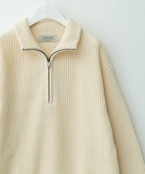 Sonny Label/サニーレーベル マルチサイズハーフジップニットプルオーバー オフホワイト M Sonny Label/サニーレーベル マルチサイズハーフジップニットプルオーバー オフホワイト M