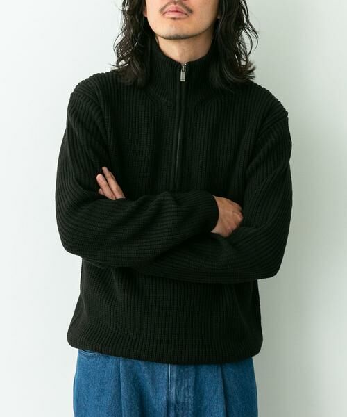 Sonny Label / サニーレーベル ニット・セーター | マルチサイズハーフジップニットプルオーバー | 詳細3