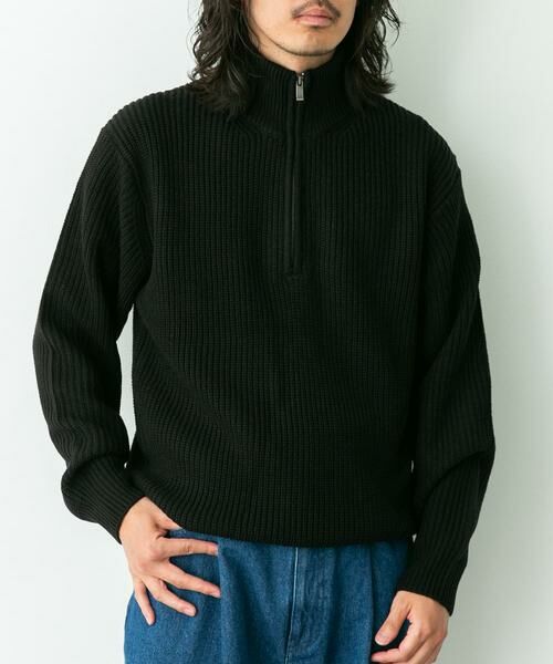 Sonny Label / サニーレーベル ニット・セーター | マルチサイズハーフジップニットプルオーバー | 詳細5