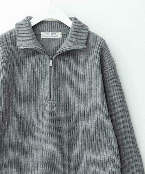 Sonny Label/サニーレーベル マルチサイズハーフジップニットプルオーバー グレー L