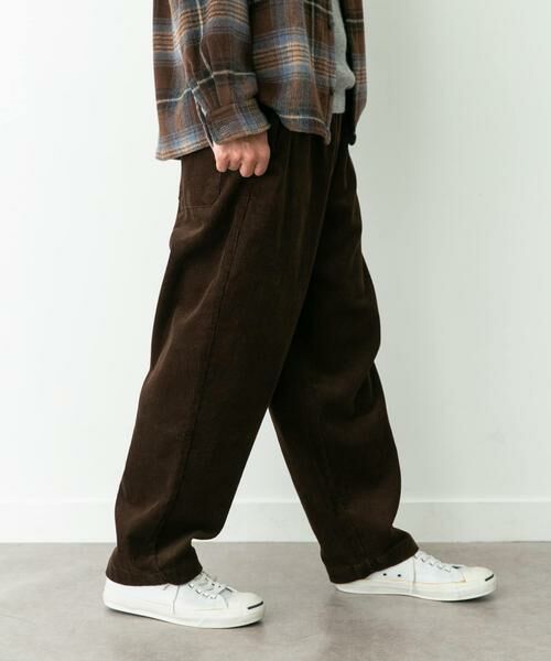 Sonny Label/サニーレーベル コーデュロイワイドテーパードパンツ ダークブラウン S
