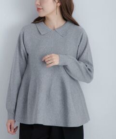 Sonny Label / サニーレーベル ニット・セーター | 『WEB限定』襟付きペプラムニットプルオーバー