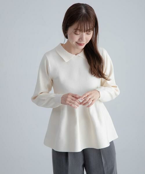 Sonny Label / サニーレーベル ニット・セーター | 『WEB限定』襟付きペプラムニットプルオーバー | 詳細1