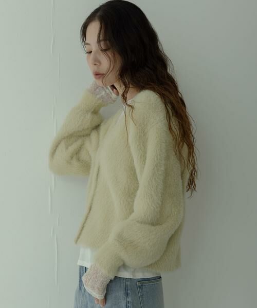 Sonny Label / サニーレーベル カーディガン・ボレロ | フェザーダブルフェイスカーディガン | 詳細3
