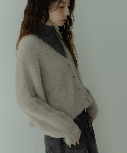 Sonny Label/サニーレーベル フェザーダブルフェイスカーディガン ベージュ FREE Sonny Label/サニーレーベル フェザーダブルフェイスカーディガン ベージュ FREE