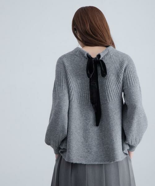 Sonny Label/サニーレーベル 『WEB限定』バックリボンもちもちニット グレー FREE Sonny Label/サニーレーベル 『WEB限定』バックリボンもちもちニット グレー FREE