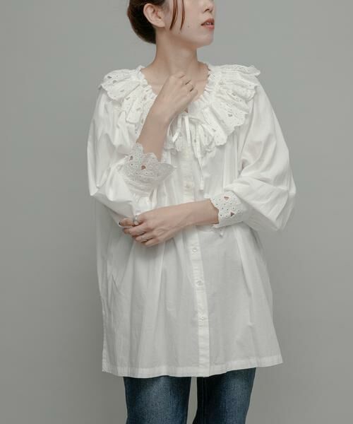 Sonny Label / サニーレーベル シャツ・ブラウス | sara mallika　コットンスカラップカラーブラウス | 詳細1