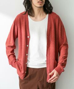 Sonny Label / サニーレーベル カーディガン・ボレロ | 『洗濯可』リネン混Vネックニットカーディガン