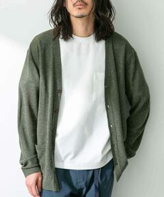 Sonny Label / サニーレーベル カーディガン・ボレロ | 『洗濯可』リネン混Vネックニットカーディガン