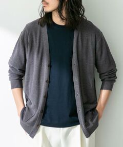 Sonny Label / サニーレーベル カーディガン・ボレロ | 『洗濯可』リネン混Vネックニットカーディガン