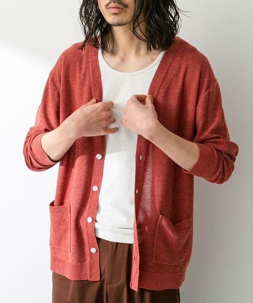 Sonny Label / サニーレーベル カーディガン・ボレロ | 『洗濯可』リネン混Vネックニットカーディガン | 詳細1