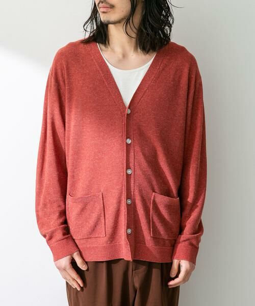 Sonny Label / サニーレーベル カーディガン・ボレロ | 『洗濯可』リネン混Vネックニットカーディガン | 詳細8