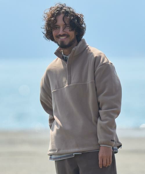 Sonny Label/サニーレーベル OOPS リサイクルマイクロフリースハーフジップ キャメル XL Sonny Label/サニーレーベル OOPS リサイクルマイクロフリースハーフジップ キャメル XL